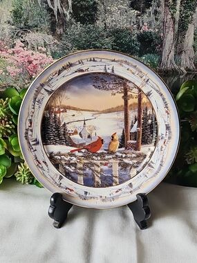 The Bradford Exchange Collector Bird Plate - "Evening In Pinegrove"